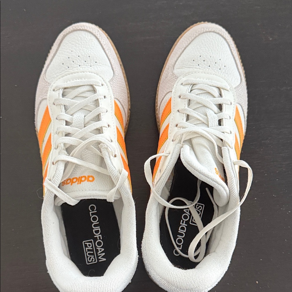 Adidas woman White and Orange Cloudfoam  plus Sneakers